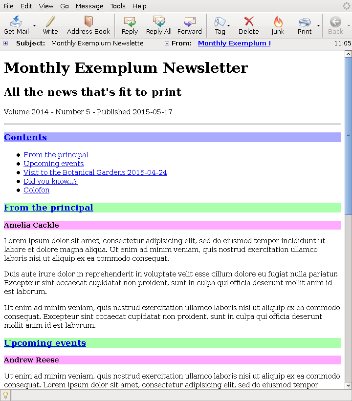 [ e-mail with new newsletter ]