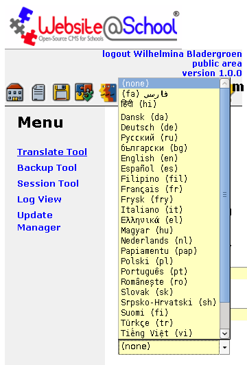 [ translate tool list of parent languages ]