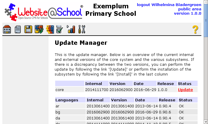 [ update manager core update ]