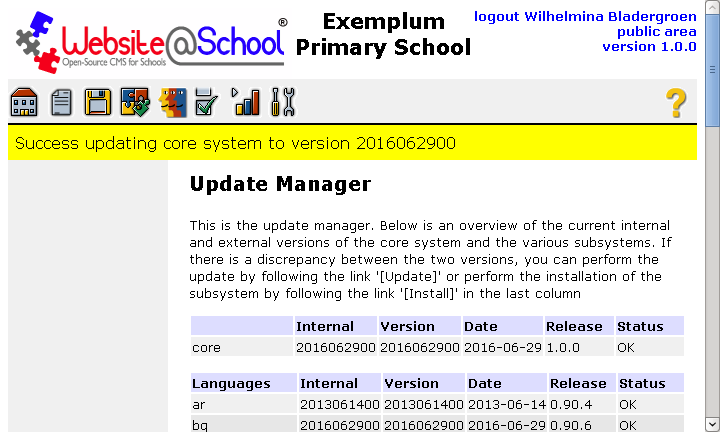 [ update manager core update success ]